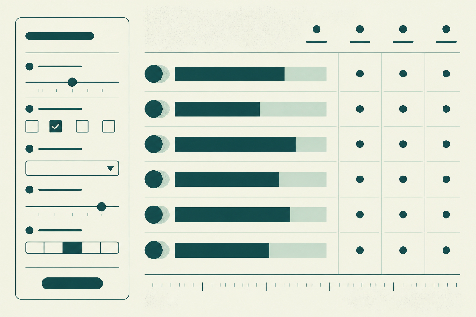 Filter and ranking bars illustration